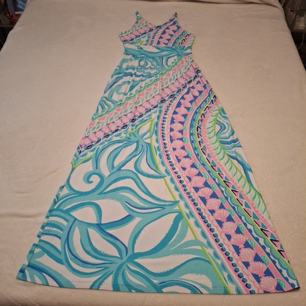 Lilly Pulitzer Dress. Coco Island. Marco Maxi Dress. Patterned Maxi Dress